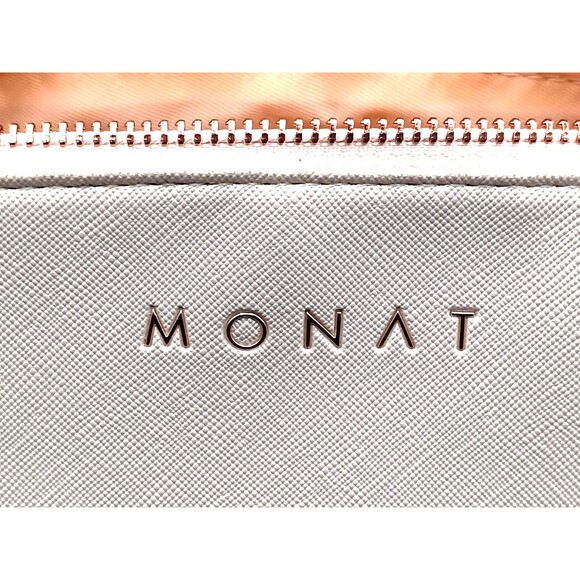 Monat Cosmetic Bag with Travel Jewelry Case Makeup Mirror Pink Rose Gold NWOT - Picture 6 of 10